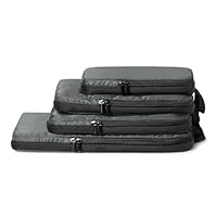 Amazon Essentials Ultraleichte Kompressions-Packwürfel mit Reißverschluss, 4er-Set, Grau