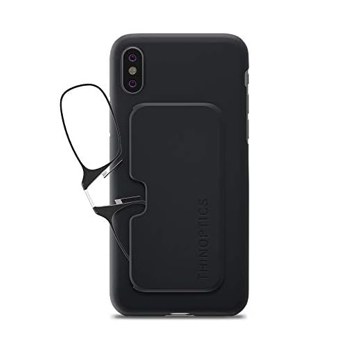 ThinOptics Slimline Case + Rectangular Reading Glasses, iPhone X, 44 mm + 2