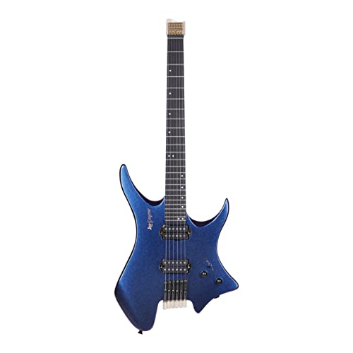 Leo Jaymz 6 Strings Headless Electric Guitar - Full Scale Travel Guitar - Alder Body And 5 Piece Maple Neck - Optical Color Changing Paint - Customized Pickups (Llusory Color) #TOP21