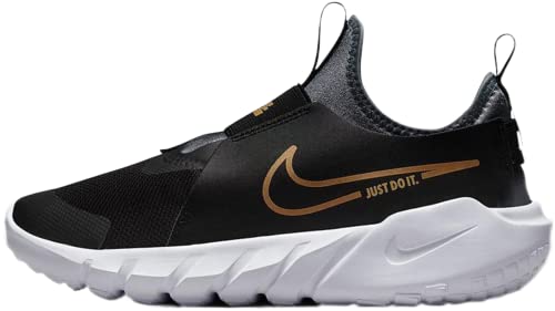 Nike Crian as grandes (t nis de corrida), Preto/branco/dourado, 6 Big Kid
