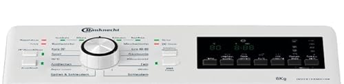 Bauknecht WMT BK 1266 B Waschmaschine, 6 kg, 1200 U/min, Toplader, Antiflecken 20°, Aqua Saver Sparprogramm, Kurz 30’, FreshFinish, leiser Inverter-Motor, Mehrfachwasserschutz+, Weiß