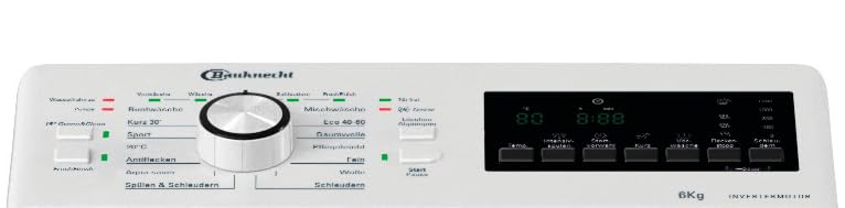 Bauknecht WMT BK 1266 B Waschmaschine, 6 kg, 1200 U/min, Toplader, Antiflecken 20°, Aqua Saver Sparprogramm, Kurz 30’, FreshFinish, leiser Inverter-Motor, Mehrfachwasserschutz+, Weiß
