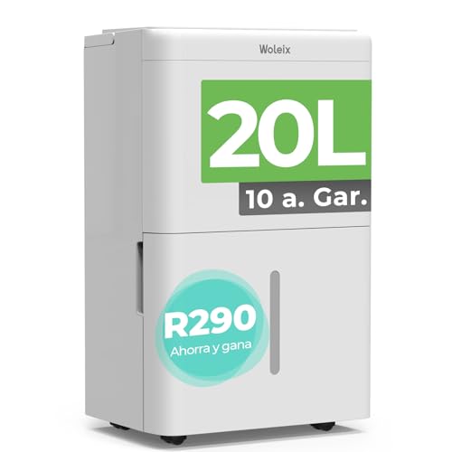 Woleix Deshumidificador 20l silencioso, Deshumificadores de Humedad grande, Deshumidificador Electrico con desagüe, Cobertura 150m³/50m² con Temporizador 24H,10 a. Gar Woleix Deshumidificador 20l silencioso, Deshumificadores de Humedad grande, Deshumidificador Electrico con desagüe, Cobertura 150m³/50m² con Temporizador 24H,10 a. Gar