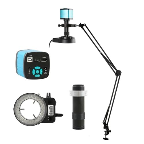 Microscope 55MP 48MP 4K 1080P USB Video Microscope Camera 1X-130X Zoom C Mount Lens(48MP 37CM Gooseneck)