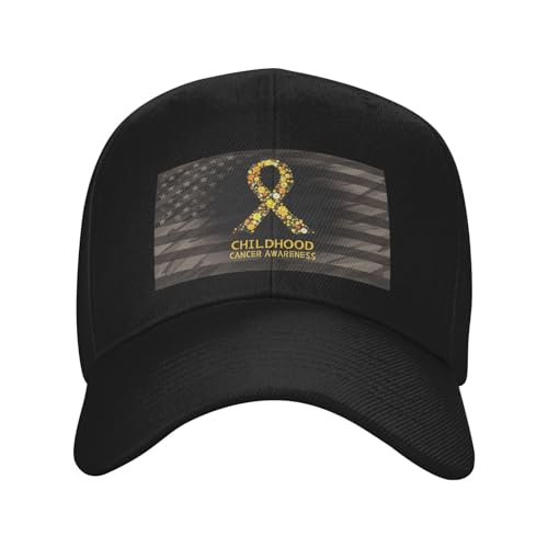 Childhood Cancer Awareness Flower Gold Ribbon Support Classic Duckbill Caps for Stylish Sun Protection