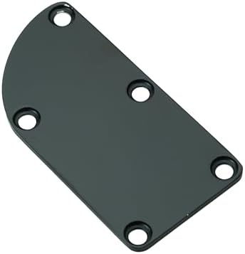 guyker Guitar Curved Neck Plate, 5 Hole Metal Neck Joint Plate Replacement for Electric Bass Guitar Accessories for Musicman, GN010 Black image 4