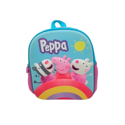 Sac à dos Peppa Pig fille 3D bleu cartable école maternelle 30,5 cm