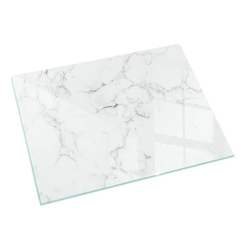Placa para Parquet 120x80 cm Protector de Suelo Cristal Templado Resistente a Altas Temperaturas Chispas y Arañazos Protector Decoración de la Sala de Estar - Patrón de mármol con Vetas