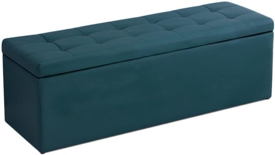 Banc de rangement pliable bordeaux en cuir 40cm pour salon