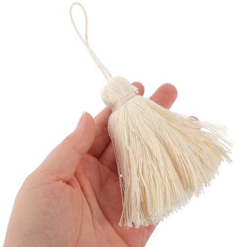 Borlas de algodón beige con diseño elegante y acabado premium para proyectos de tejido artesanal 5