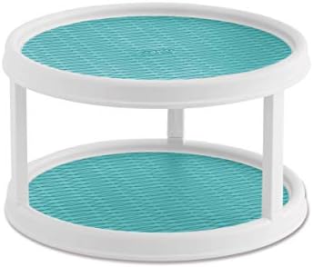 Copco 5234758 Non-Skid 2 Tier Turntable, 12-Inch, Aqua