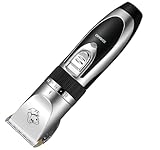 Hundeschermaschine Kabellos Wiederaufladbar Haustier Rasierer Professionelles Haustier Grooming Kit Leise Hundehaarschneider mit Schere Kamm für Hunde Katzen Haustiere Silber