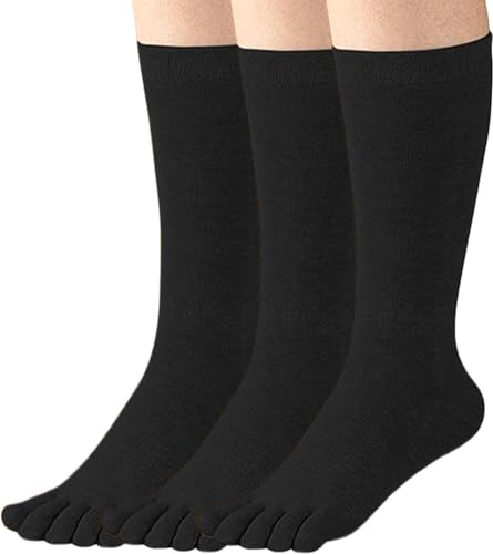 Women's Toe Socks For Running Athletic Cotton Five Finger Socks 4 Pack