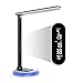 Produktbild PElight 10W Led Schreibtischlampe Dimmbar Büro Tischleuchte mit Uhr, USB-Aufladung, Farbwechselbasis, Touch-Steuerung, 9 Beleuchtungsmodi, Schwarz
