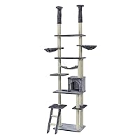 Amazon | キャットタワー 突っ張り型 全面麻紐 235～258cm 天井固定式