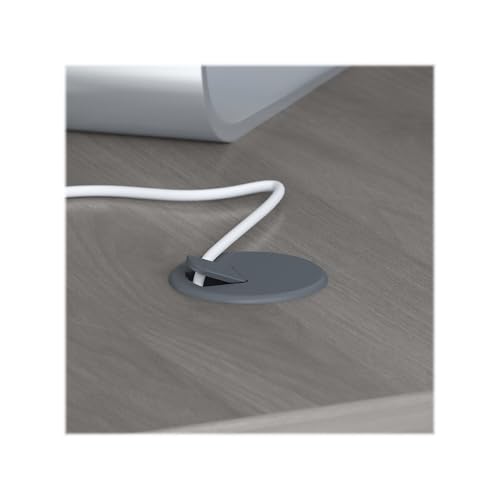 Bush Business Furniture Echo L Shaped Bow Front Office Desk in Modern Gray, Modern Computer Table for Home or Professional Workspace