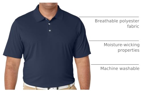 Image of Amazon Essentials Men's Regular Fit Golf Polo Shirt, Moisture-Wicking Quick Dry, Recycled Polyester, Short Sleeve