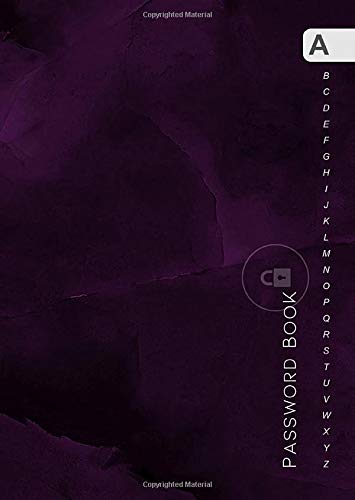 Password Book: B6 Small Internet Login Notebook Organizer with Alphabetical Tabs | Minimal Design Marble Purple