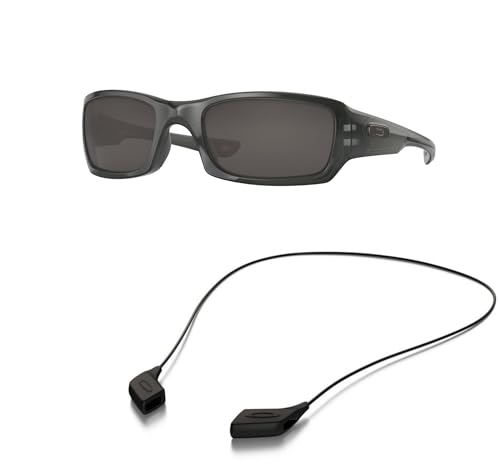 Oakley OO9238 Sunglasses Bundle: OO 9238 923805 Grey Smoke and Medium Black leash Accessory kit2