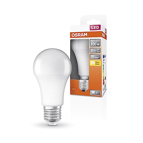 Osram LED Star Classic A100 LED Lampe für E27 Sockel, Birnenform, matte Optik, 1521 Lumen, warmweiß (2700K), Ersatz für herkömmliche 100W Glühbirnen, nicht dimmbar, 1er-Pack