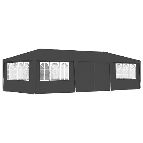 Tente de fête 4x9m Anthracite 90 XJBTBA pour camping et douche