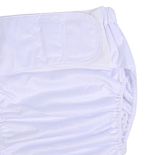 Image of Adult Diaper Nappy Leak Proof Breathable Fitted Reusable for Men Women White