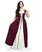 I Do Declare Renaissance Medieval Irish Costume Over Dress & Boho Chemise Set (S/M, Burgundy)