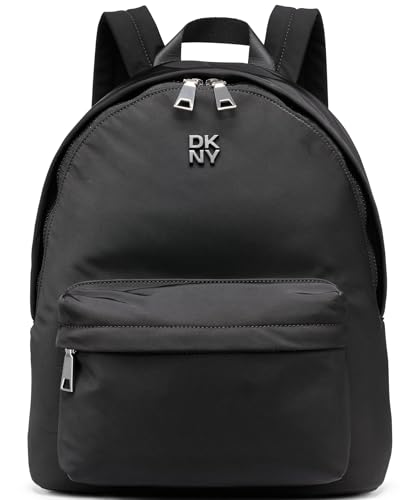 DKNY Women's Jenny Backpack, Black and Silver