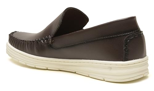 Mocassim Dockside Clássico Masculino Polo London Club, Loafer em Couro ECO Confort (Marrom, BR, Adul