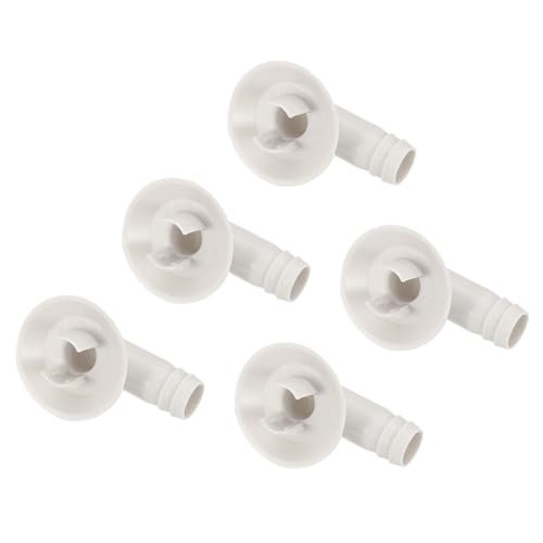 sourcing map 5Pcs Air Conditioner Drain Hose Connector Elbow Fitting with Rubber Ring for Mini-Split Units and Window AC Unit 18mm, White