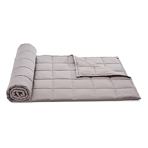 Amazon Basics All-Season Cotton Weighted Blanket - 15-Pound, Full/Queen, 60 In X 80 In, Dark Gray #TOP2