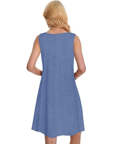 Image of Summer Dresses for Women Beach Boho Sleeveless Vintage Floral Flowy Pocket Tshirt Tank Sundresses 2026