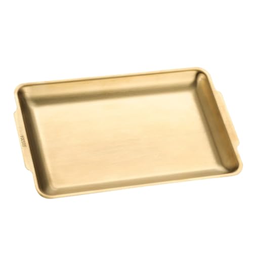 Hohopeti Bandeja de Acero Inoxidable Barbacoa y Sushi Rectangular Diseño Práctico con Anchos para Fácil Manejo Resistente y Multifuncional para Asar y Almacenar Alimentos