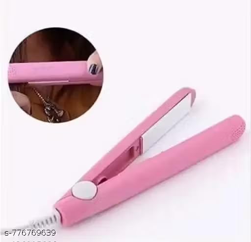 Image of Hunaysa Mini Portable Hair Straightener With Ceramic Plates, Lightweight Body, And Travel-friendly Transparent Carry Case. Suitable For Home And Travel Use