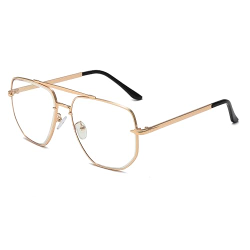 Produzione di Alta Qualità: I telai vintage quadrati irregolari sono realizzati in materiale di acciaio inossidabile di qualità per una durata che ti distinguerà dalla massa; Le lenti 100% anti-UV sono realizzate in policarbonato, con cerniere in metallo rinforzate e naselli regolabili che sono abbastanza resistenti per un uso prolungato.