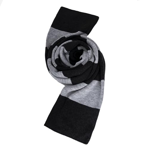 Long Black and Grey Striped Scarf Unisex Winter Halloween Costume Scarf (Black and Grey, 200CM) (black and grey, 180cm)3