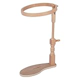MILWARDS Freihändig verstellbarer Sitzrahmen, Schoßständer, drehbarer Kreuzstichhalter, Buchenholz, mit 20 cm/8 Zoll Rahmen, Beach Wood