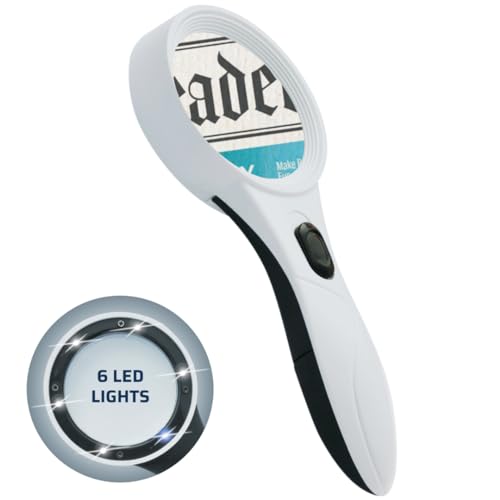StrongArm 4X LED Magnifying Glass for Reading & Crafts
