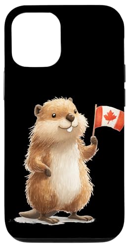 カナダカラーのコスチューム グレートビーバー スマホケース iPhone 12/12 Pro 用