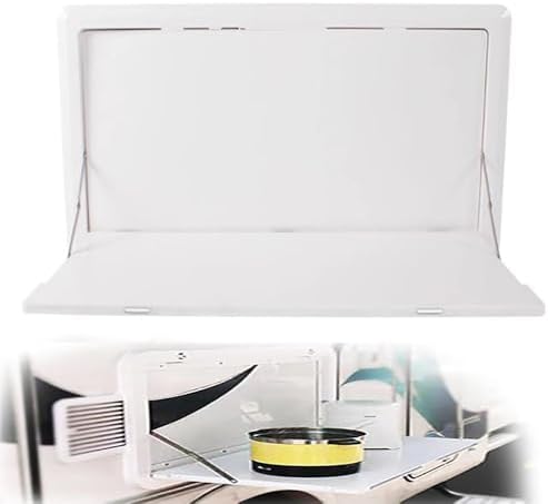 Foldable RV Dinette Table 31.5" - Wall Mounted Picnic Table for Camper Van & Trailer, Flip Down Desk for Caravan, Space-Saving Outdoor Folding Table (White)
