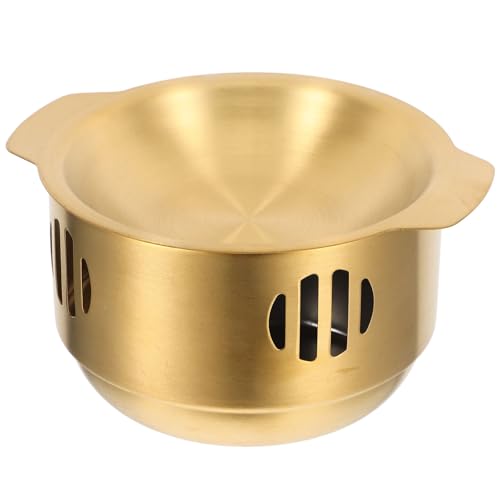 Food Heating Pot with Stove Rack Vintage Stainless Steel for Ramen