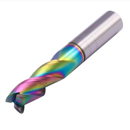 Image of 3 /8 inch 3 Flute Solid Carbide Square End Mill for Aluminum, DLC Coated | 37 Helix, 3 /8 inch Cutting Dia, 3 /8 inch Shank Dia, 1 inch Length of Cut, 2-1 /2 inch Overall Length, for Milling Aluminum and Copper