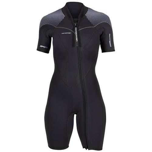 Henderson Women's 3mm Thermoprene Pro Front Zip Shorty Wetsuit, Black/Purple, 16