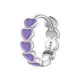 HHRFCS Pendientes de corazón Serie Match and Mix Aros Plata de Ley 925 Joyería Piercing hipoalergénica Wild