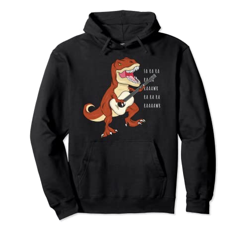 Dinosaur Music Fa Ra Ra Rawr Rawr Funny T-Rex Playing Guitar Sudadera con Capucha