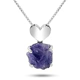 Natural raw Amethyst Heart Pendant...