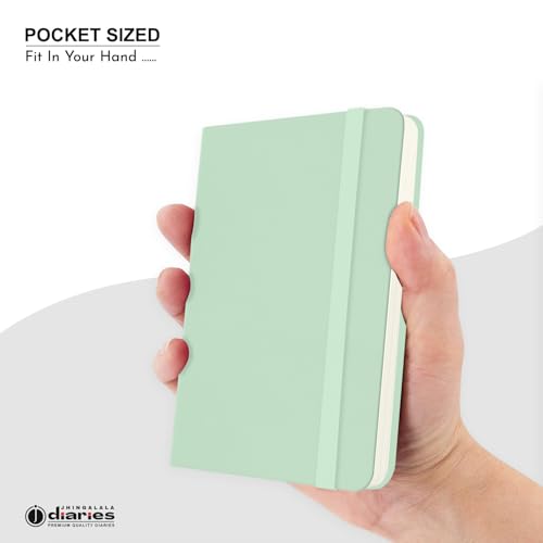 Image of Jhingalala Diaries - Hardbound Leather Cover Pocket Size Corporate Executive Diary Notebook I Pocket Diary For Men and Women I A6 Size I 80gsm Paper I 192 Ruled Pages (Ocean Green)
