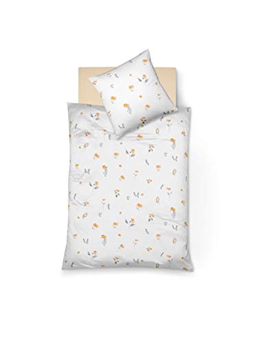 fleuresse Mako-Satin Bettwäsche Milano mit Streublümchen 155 x 220 + 80 x...