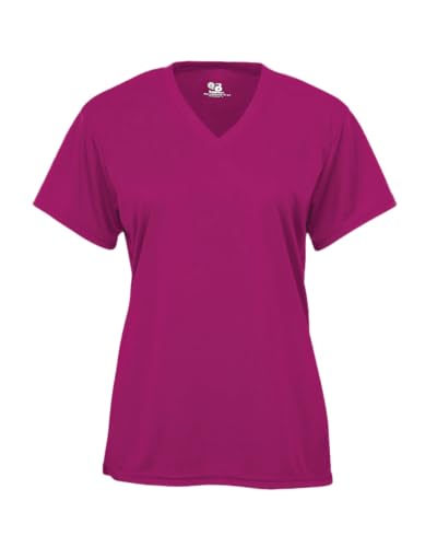 Badger Sports B-Core Ladies' V-Neck Tee Hot Pink Large