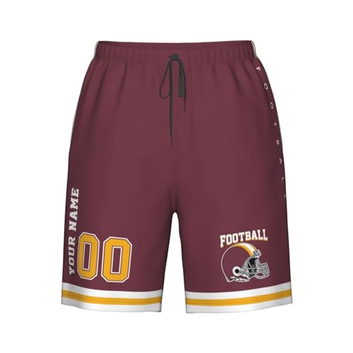 Custom Shorts for Men, Personalized Men's Beach Shorts with Name Number, Customized Quick Dry Football Shorts Gifts for Men2